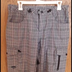 ROXY Ski pants, size Small, plaid print, so many pockets!